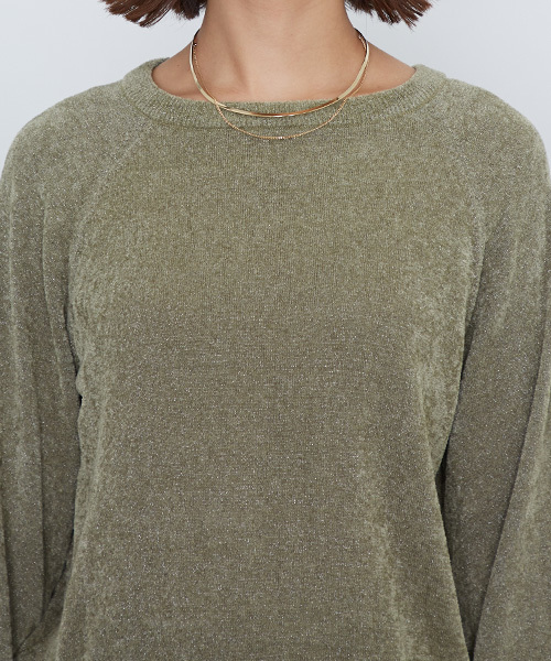 STUDIOUS（ステュディオス）の「【STUDIOUS】グリッターバルーンニット（ニット/セーター・レディース・ライトグリーン/レッド/ネイビー・FREE）」の10枚目の写真