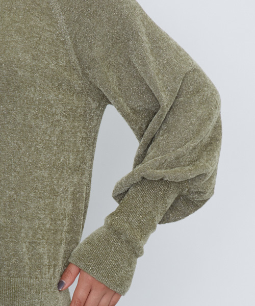 STUDIOUS（ステュディオス）の「【STUDIOUS】グリッターバルーンニット（ニット/セーター・レディース・ライトグリーン/レッド/ネイビー・FREE）」の11枚目の写真