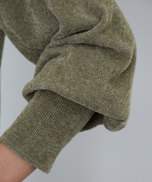 STUDIOUS（ステュディオス）の「【STUDIOUS】グリッターバルーンニット（ニット/セーター・レディース・ライトグリーン/レッド/ネイビー・FREE）」の12枚目の写真