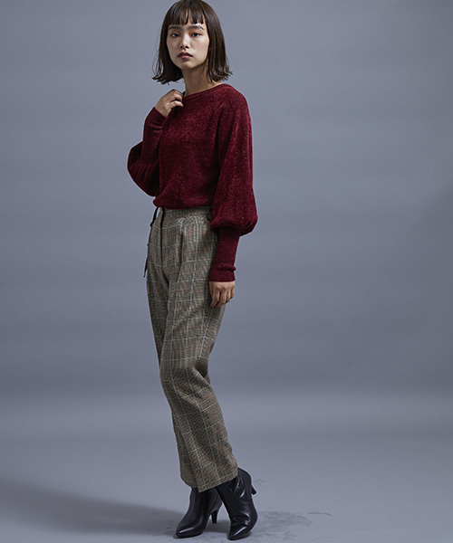 STUDIOUS（ステュディオス）の「【STUDIOUS】グリッターバルーンニット（ニット/セーター・レディース・ライトグリーン/レッド/ネイビー・FREE）」の16枚目の写真