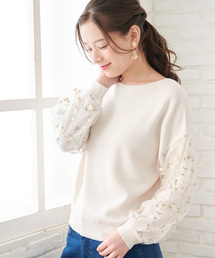 ROPE' PICNIC | 【WEB限定】【2WAY】袖花刺繍チュールニットプルオーバー(ニット/セーター)