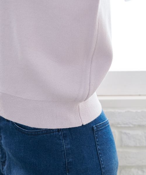 ROPE' PICNIC（ロペピクニック）の「【WEB限定】【2WAY】袖花刺繍チュールニットプルオーバー（ニット/セーター・レディース・ベージュ/ラベンダー・38）」の8枚目の写真