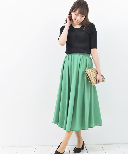 rps(アールピーエス)の「ワイドリブクルーネック5分袖ニットプルオーバー(ニット/セーター・レディース・ネイビー/レッド/オフホワイト/ピンク/ブラック/杢グレー/イエロー/ベージュ系その他・L/M)」の21枚目の写真