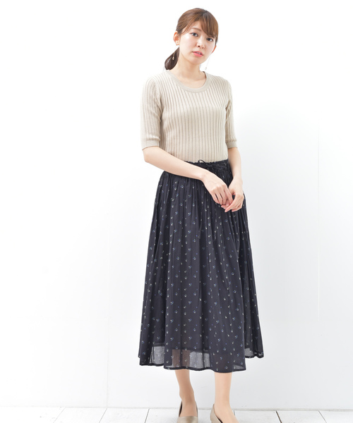 rps(アールピーエス)の「ワイドリブクルーネック5分袖ニットプルオーバー(ニット/セーター・レディース・ネイビー/レッド/オフホワイト/ピンク/ブラック/杢グレー/イエロー/ベージュ系その他・L/M)」の13枚目の写真