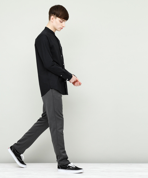 EMMA CLOTHES（エマクローズ）の「オックスフォードストレッチバンドカラーシャツ（シャツ/ブラウス・メンズ・オフホワイト/ネイビー/ベージュ/ブラック/グレー/ブルー/サックスブルー/オリーブドラブ/バーガンディー・L/M/XL/S）」の12枚目の写真