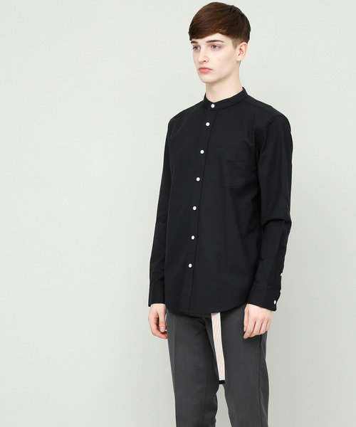 EMMA CLOTHES（エマクローズ）の「オックスフォードストレッチバンドカラーシャツ（シャツ/ブラウス・メンズ・オフホワイト/ネイビー/ベージュ/ブラック/グレー/ブルー/サックスブルー/オリーブドラブ/バーガンディー・L/M/XL/S）」の13枚目の写真