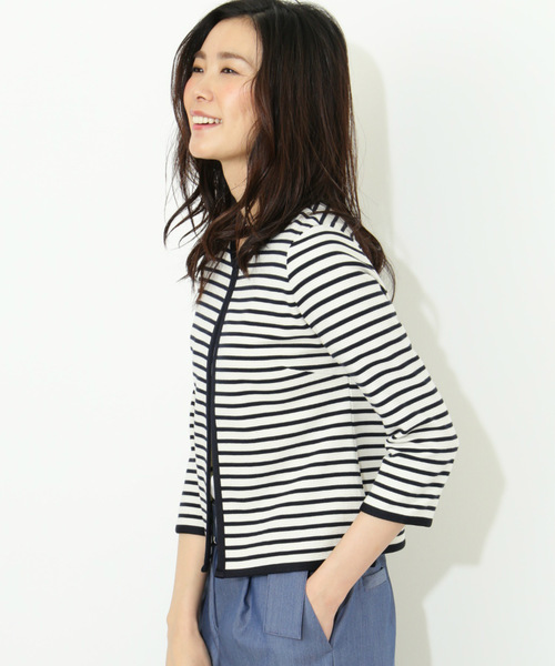 NATURAL BEAUTY BASIC(ナチュラルビューティーベーシック)の「〈ウォッシャブル〉リップルブルゾン(ブルゾン・レディース・ダークネイビー/グレー・LARGE/MEDIUM/SMALL)」の6枚目の写真