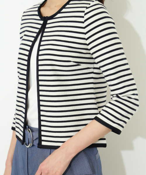 NATURAL BEAUTY BASIC(ナチュラルビューティーベーシック)の「〈ウォッシャブル〉リップルブルゾン(ブルゾン・レディース・ダークネイビー/グレー・LARGE/MEDIUM/SMALL)」の9枚目の写真