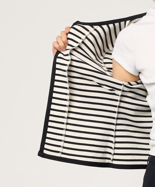 NATURAL BEAUTY BASIC(ナチュラルビューティーベーシック)の「〈ウォッシャブル〉リップルブルゾン(ブルゾン・レディース・ダークネイビー/グレー・LARGE/MEDIUM/SMALL)」の3枚目の写真