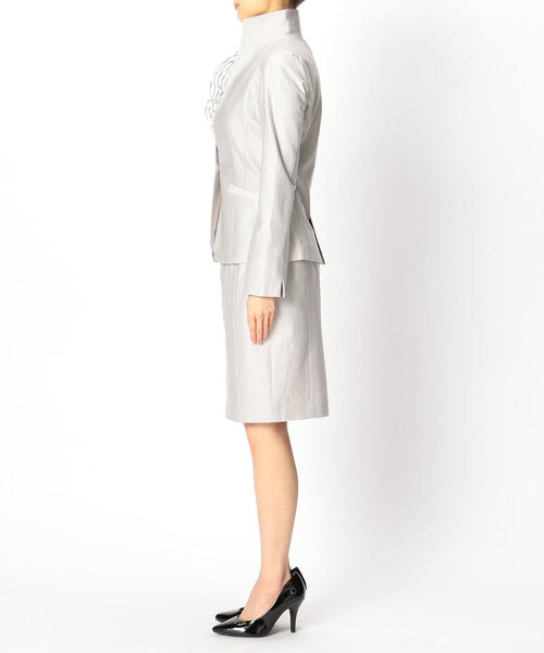 【極美品28600円】ナラカミーチェ♦️女子アナ✨チェーンプリントスタンドカラー シアーチェック柄ナロースカート 通販【ニッセン】