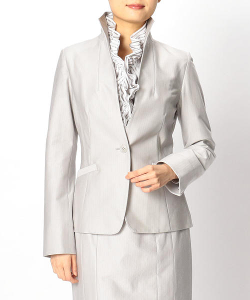 【極美品28600円】ナラカミーチェ♦️女子アナ✨チェーンプリントスタンドカラー シアーチェック柄ナロースカート 通販【ニッセン】