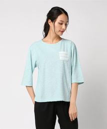 キッドブルー -18スラブパイル無地 -7分丈トップス -KRKN554 -kidblue