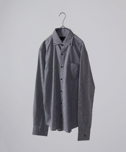 garsonwave（ギャルソンウェーブ）の「日本製 ギンガムチェック ワイドカラーボタンダウンシャツ（シャツ/ブラウス・メンズ・ブルー/ブラック系その他/ネイビー/レッド系その他/ブルー系その他2/ブルー系その他/ブラック系その他2/レッド系その他2/レッド系その他3/ブルー系その他4/ブルー系その他3/ブラック系その他3・L/LL/M）」の3枚目の写真