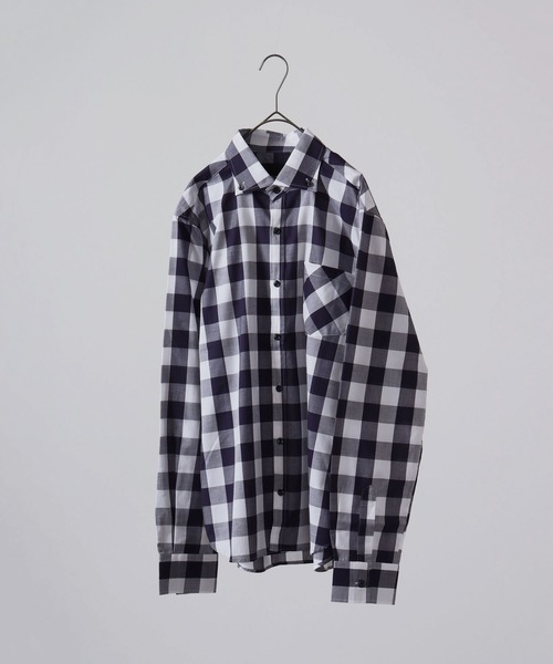 garsonwave（ギャルソンウェーブ）の「日本製 ギンガムチェック ワイドカラーボタンダウンシャツ（シャツ/ブラウス・メンズ・ブルー/ブラック系その他/ネイビー/レッド系その他/ブルー系その他2/ブルー系その他/ブラック系その他2/レッド系その他2/レッド系その他3/ブルー系その他4/ブルー系その他3/ブラック系その他3・L/LL/M）」の9枚目の写真