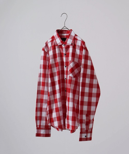 garsonwave（ギャルソンウェーブ）の「日本製 ギンガムチェック ワイドカラーボタンダウンシャツ（シャツ/ブラウス・メンズ・ブルー/ブラック系その他/ネイビー/レッド系その他/ブルー系その他2/ブルー系その他/ブラック系その他2/レッド系その他2/レッド系その他3/ブルー系その他4/ブルー系その他3/ブラック系その他3・L/LL/M）」の12枚目の写真