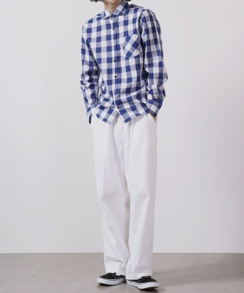 garsonwave（ギャルソンウェーブ）の「日本製 ギンガムチェック ワイドカラーボタンダウンシャツ（シャツ/ブラウス・メンズ・ブルー/ブラック系その他/ネイビー/レッド系その他/ブルー系その他2/ブルー系その他/ブラック系その他2/レッド系その他2/レッド系その他3/ブルー系その他4/ブルー系その他3/ブラック系その他3・L/LL/M）」の21枚目の写真