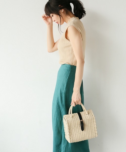 A part by（アパートバイ）の「ザツザイラゲッジバッグ2 798530（かごバッグ・レディース・ブラック/ナチュラル・FREE）」の7枚目の写真