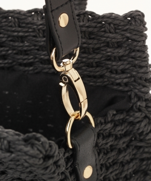 A part by（アパートバイ）の「ザツザイラゲッジバッグ2 798530（かごバッグ・レディース・ブラック/ナチュラル・FREE）」の16枚目の写真