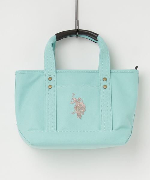U.S. POLO ASSN.(ユーエスポロアッスン)の「【U.S. POLO ASSN.】 ユーエスポロアッスン キャンバス ロゴトートバッグS US1862*(トートバッグ)」|ライトグリーン