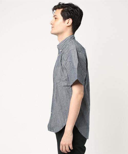 SHIPS(シップス)の「SHIPS: アメリカ製 ストライプ ショートスリーブシャツ(シャツ/ブラウス・メンズ・ネイビー/マルチ・SMALL/X-LARGE/MEDIUM/LARGE)」の3枚目の写真