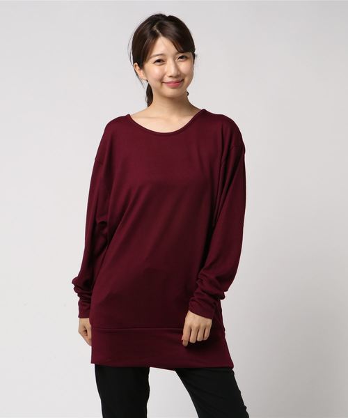 GeeRA(ジーラ)の「ふんわり素材ドルマンニットソーチュニック(ニット/セーター・レディース・ブラック/ネイビー/ピンク/ボルドー/杢グレー・SMALL/MEDIUM/LARGE/X-LARGE/XX-LARGE)」の5枚目の写真