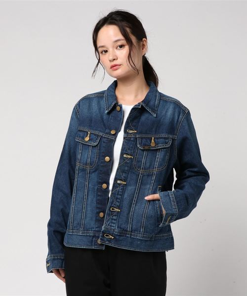 リー デニムジャケット Ladys レディース ダークインディゴブルー S Lee ダークブルー デニムジャケット S リー デニムジャケット Ladys