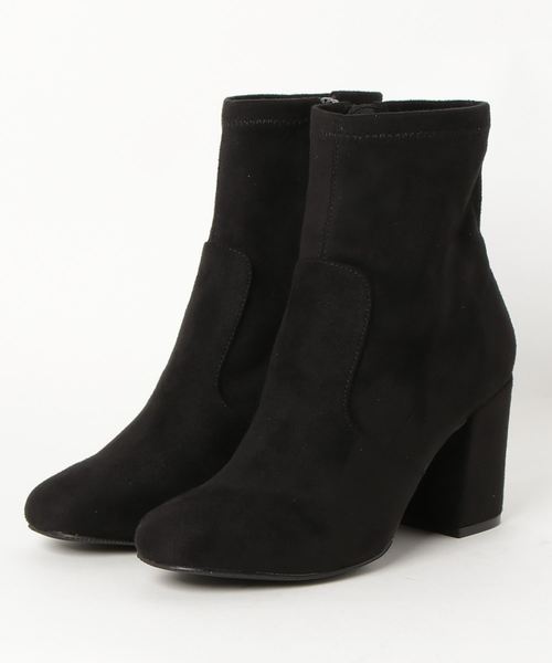 R&E（アールアンドイー）の「【R&E】太ヒールストレッチショートブーツ（ブーツ・レディース・ブラック/ブラック系その他/シルバー系その他・LL/S/M/L）」の6枚目の写真