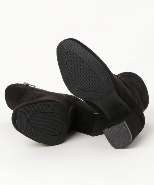 R&E（アールアンドイー）の「【R&E】太ヒールストレッチショートブーツ（ブーツ・レディース・ブラック/ブラック系その他/シルバー系その他・LL/S/M/L）」の5枚目の写真