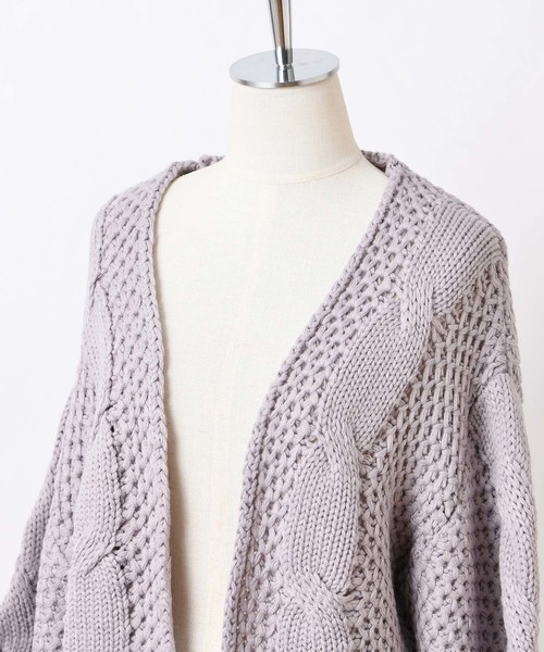 one after another NICE CLAUP（ワンアフターアナザーナイスクラップ）の「ケーブルニットカーディガン（カーディガン/ボレロ・レディース・アイボリー/ベージュ/ブルー系その他/ラベンダー・FREE）」の16枚目の写真