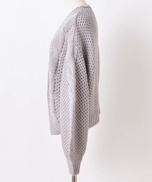 one after another NICE CLAUP（ワンアフターアナザーナイスクラップ）の「ケーブルニットカーディガン（カーディガン/ボレロ・レディース・アイボリー/ベージュ/ブルー系その他/ラベンダー・FREE）」の18枚目の写真