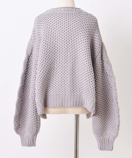one after another NICE CLAUP（ワンアフターアナザーナイスクラップ）の「ケーブルニットカーディガン（カーディガン/ボレロ・レディース・アイボリー/ベージュ/ブルー系その他/ラベンダー・FREE）」の19枚目の写真