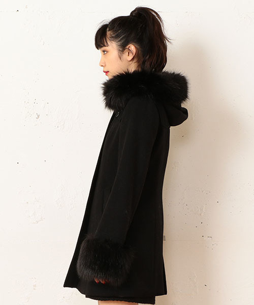 SPIRALGIRL（スパイラルガール）の「フードＺＩＰウールコート（その他アウター・レディース・ブラック/ボルドー/杢グレー・1/2）」の8枚目の写真