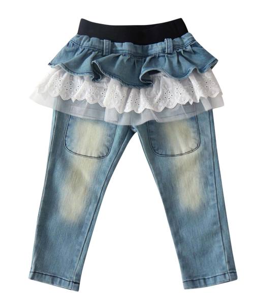 Bee des Bee（ビーデスビー）の「フリル スカート付き デニムパンツ（デニムパンツ・キッズ・サックスブルー・110cm/140cm/90cm/100cm/130cm/120cm）」の19枚目の写真