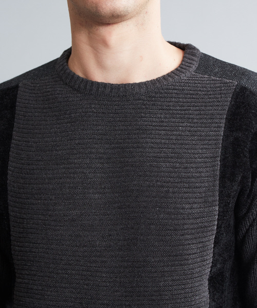 5351 POUR LES HOMMES（ゴーサンゴーイチプールオム）の「接結モールクルーネックプルオーバーニット（ニット/セーター・メンズ・ライトグレー/ブラック・44/46/48）」の6枚目の写真