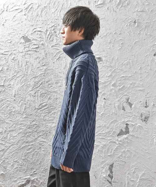 MinoriTY（マイノリティ）の「ローゲージビックタートルニット（ニット/セーター・メンズ・ホワイト/ブラック/ネイビー/モカ・M/L）」の13枚目の写真