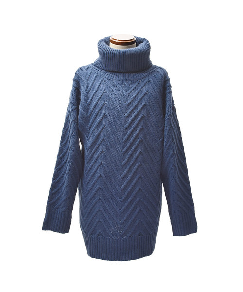 MinoriTY（マイノリティ）の「ローゲージビックタートルニット（ニット/セーター・メンズ・ホワイト/ブラック/ネイビー/モカ・M/L）」の12枚目の写真