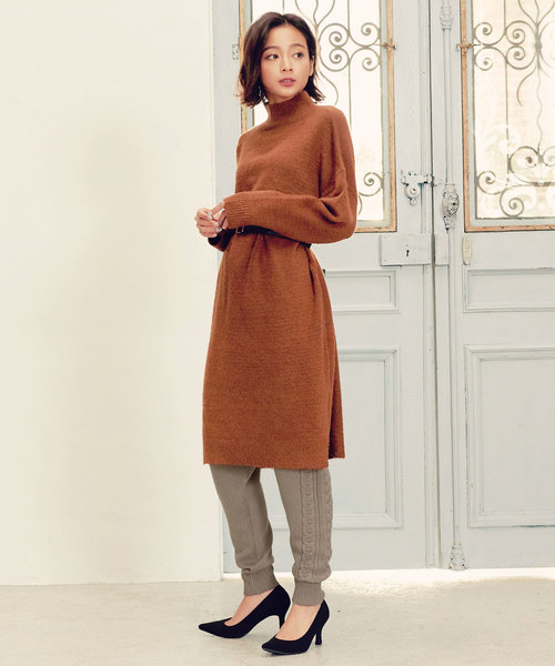 KOBE LETTUCE（コウベレタス）の「サイドケーブル編み裾リブニットパンツ＊レディース/ボトムス[M2316]神戸レタス（その他パンツ・レディース・ブラック/モカ/ベージュ系その他・FREE）」の7枚目の写真