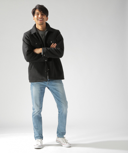 BAYFLOW（ベイフロー）の「ウーリーウラボアコートジャケット（ブルゾン・メンズ・ネイビー/カーキ/ブラック・MEDIUM/SMALL/LARGE）」の4枚目の写真