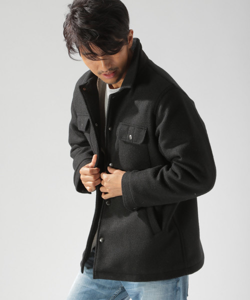 BAYFLOW（ベイフロー）の「ウーリーウラボアコートジャケット（ブルゾン・メンズ・ネイビー/カーキ/ブラック・MEDIUM/SMALL/LARGE）」の5枚目の写真