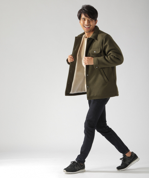 BAYFLOW（ベイフロー）の「ウーリーウラボアコートジャケット（ブルゾン・メンズ・ネイビー/カーキ/ブラック・MEDIUM/SMALL/LARGE）」の8枚目の写真