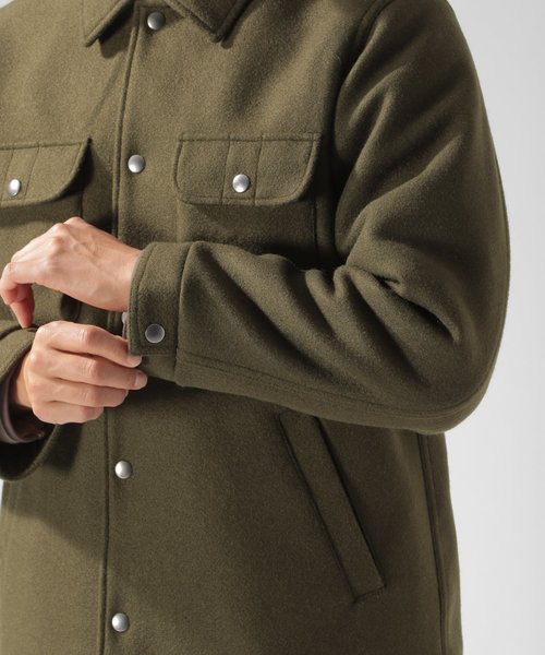 BAYFLOW（ベイフロー）の「ウーリーウラボアコートジャケット（ブルゾン・メンズ・ネイビー/カーキ/ブラック・MEDIUM/SMALL/LARGE）」の14枚目の写真