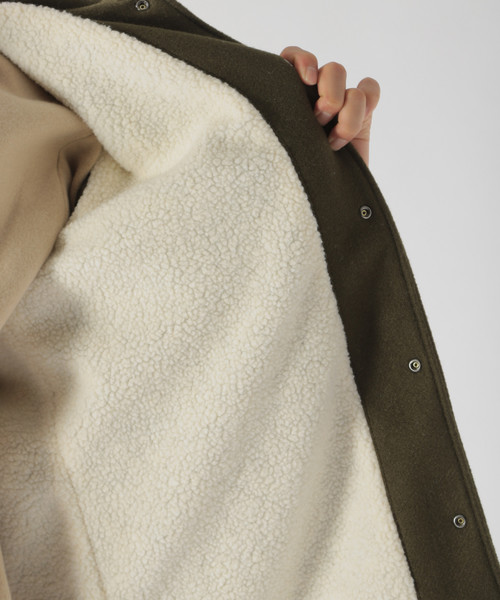 BAYFLOW（ベイフロー）の「ウーリーウラボアコートジャケット（ブルゾン・メンズ・ネイビー/カーキ/ブラック・MEDIUM/SMALL/LARGE）」の18枚目の写真