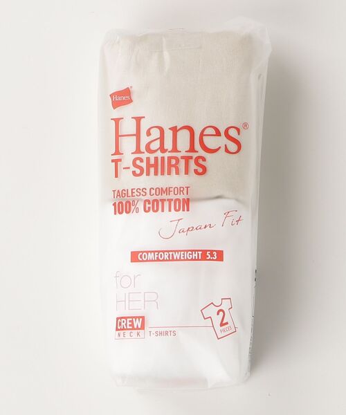 HANES(ヘインズ)の「【Hanes/ヘインズ】レディース ジャパンフィットフォーハー【2枚組】クルーネックTシャツ 5.3oz(Tシャツ/カットソー・レディース・ホワイト×ブルー/その他3/グレー系その他3/ふじ色系/ベージュ系その他・MEDIUM/LARGE)」の1枚目の写真