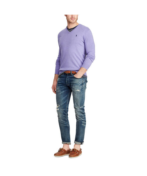 POLO RALPH LAUREN（ポロ ラルフ ローレン）の「スリム フィット コットン Vネック セーター（ニット/セーター・メンズ・パープル・SMALL/MEDIUM/LARGE/X-SMALL）」の4枚目の写真
