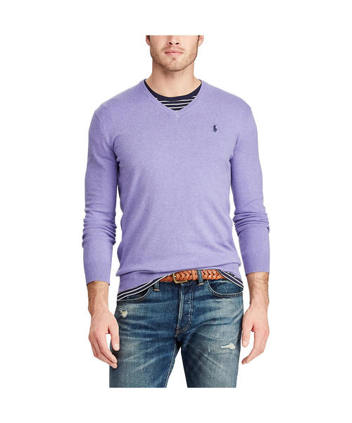POLO RALPH LAUREN（ポロ ラルフ ローレン）の「スリム フィット コットン Vネック セーター（ニット/セーター・メンズ・パープル・SMALL/MEDIUM/LARGE/X-SMALL）」の3枚目の写真