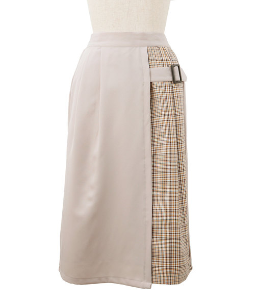 Luz Llena（ラズレナ）の「チェック配色タイトスカート（スカート・レディース・ブラック/ベージュ・MEDIUM）」の3枚目の写真