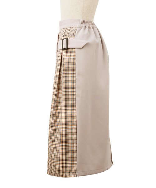 Luz Llena（ラズレナ）の「チェック配色タイトスカート（スカート・レディース・ブラック/ベージュ・MEDIUM）」の4枚目の写真