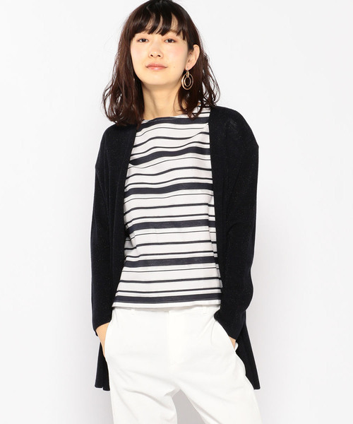 A/C DESIGN BY ALPHA CUBIC（エーシーデザインバイアルファキュービック）の「【カタログ掲載】麻混着流しカーディガン（カーディガン/ボレロ・レディース・サックスブルー/ライトグレー/オフホワイト/ネイビー・M size/L size）」の3枚目の写真