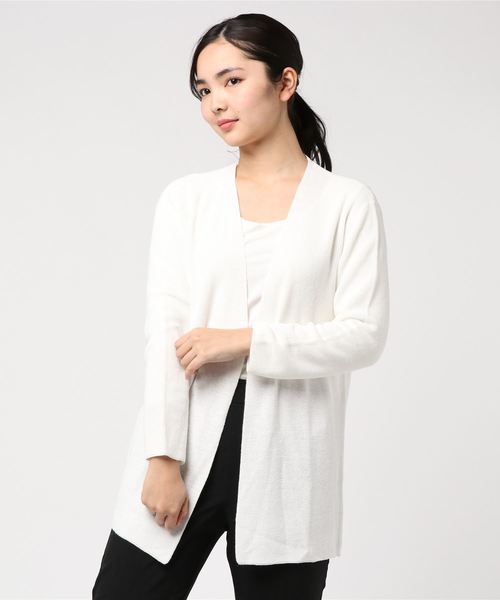 A/C DESIGN BY ALPHA CUBIC（エーシーデザインバイアルファキュービック）の「【カタログ掲載】麻混着流しカーディガン（カーディガン/ボレロ・レディース・サックスブルー/ライトグレー/オフホワイト/ネイビー・M size/L size）」の8枚目の写真