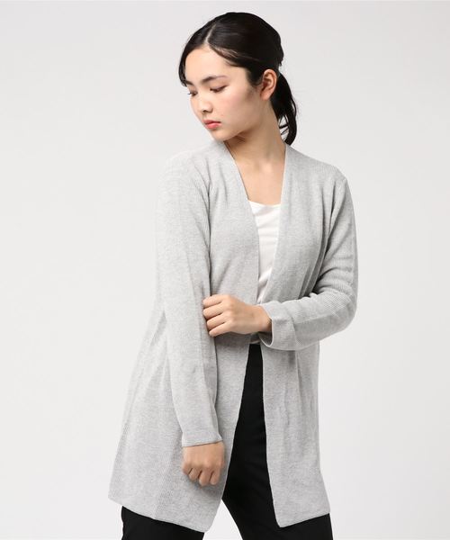 A/C DESIGN BY ALPHA CUBIC（エーシーデザインバイアルファキュービック）の「【カタログ掲載】麻混着流しカーディガン（カーディガン/ボレロ・レディース・サックスブルー/ライトグレー/オフホワイト/ネイビー・M size/L size）」の9枚目の写真